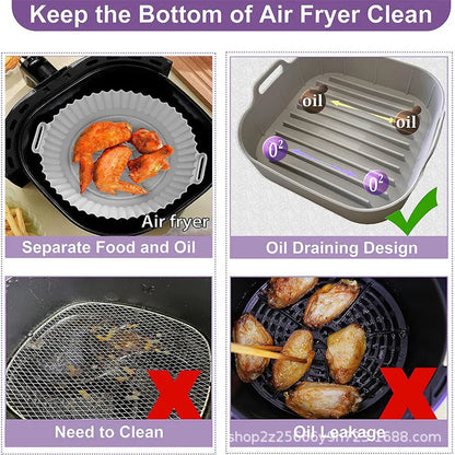 Air Fryer Silicone Liners Air Fryer Silicone Pot Reusable Silicone Air Fryer Liners Food Safe Non Stick Air Fryer Basket Accesso