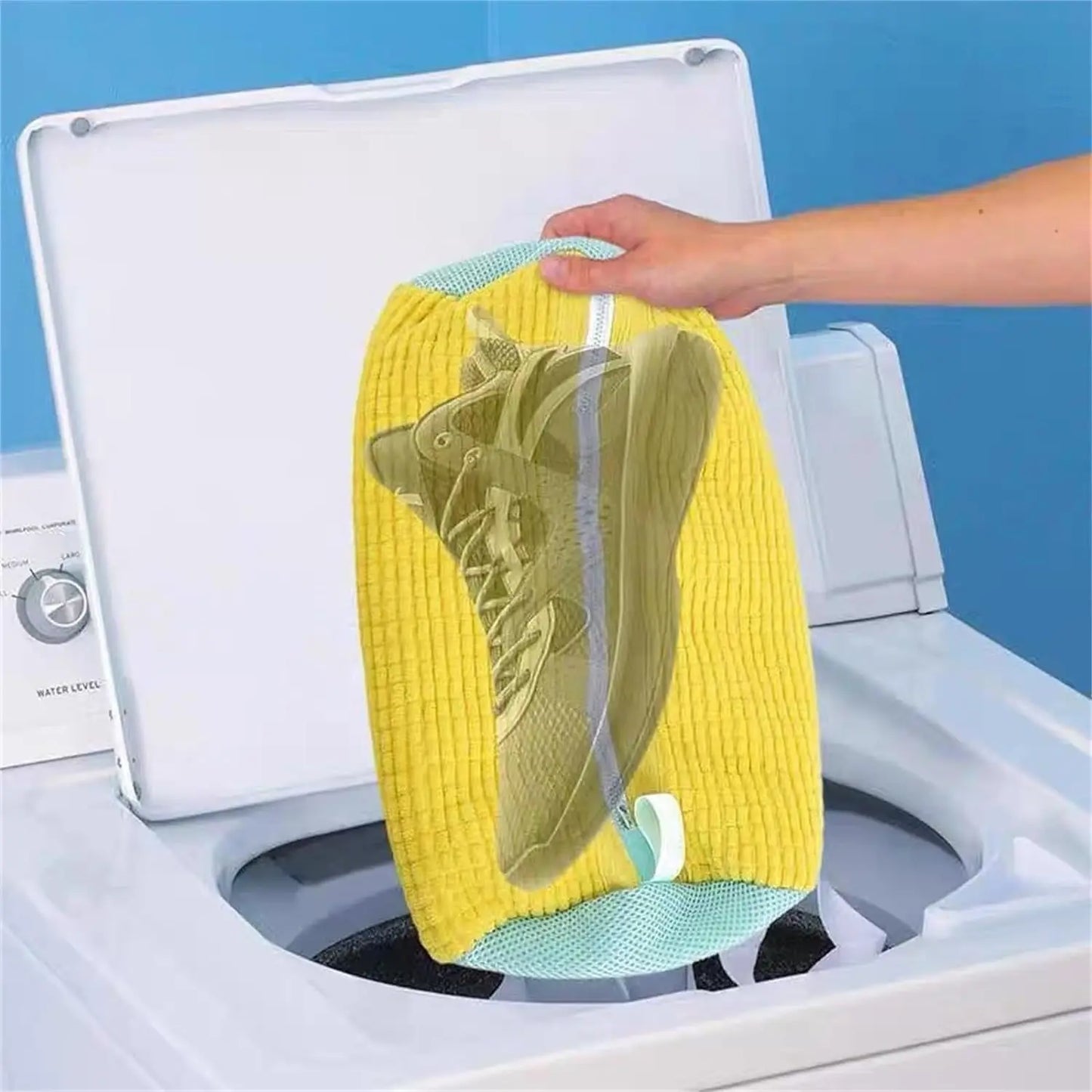 1/2PCS Washing Shoes Bag Protector Fluffy Fibers Polyester Washing Shoes Machine Friendly Laundry Bag Drying Bags