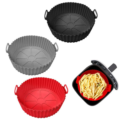 Air Fryer Silicone Liners Air Fryer Silicone Pot Reusable Silicone Air Fryer Liners Food Safe Non Stick Air Fryer Basket Accesso