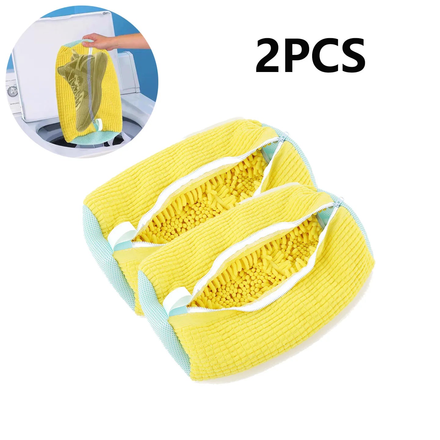 1/2PCS Washing Shoes Bag Protector Fluffy Fibers Polyester Washing Shoes Machine Friendly Laundry Bag Drying Bags