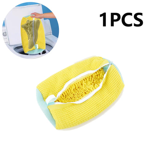 1/2PCS Washing Shoes Bag Protector Fluffy Fibers Polyester Washing Shoes Machine Friendly Laundry Bag Drying Bags