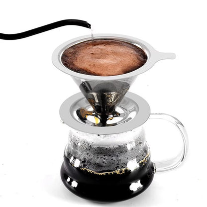 Reusable Coffee Filter Holder Double Layer Stainless Steel Coffee Tea Strainer Coffee Accessories Coffee Making Tool