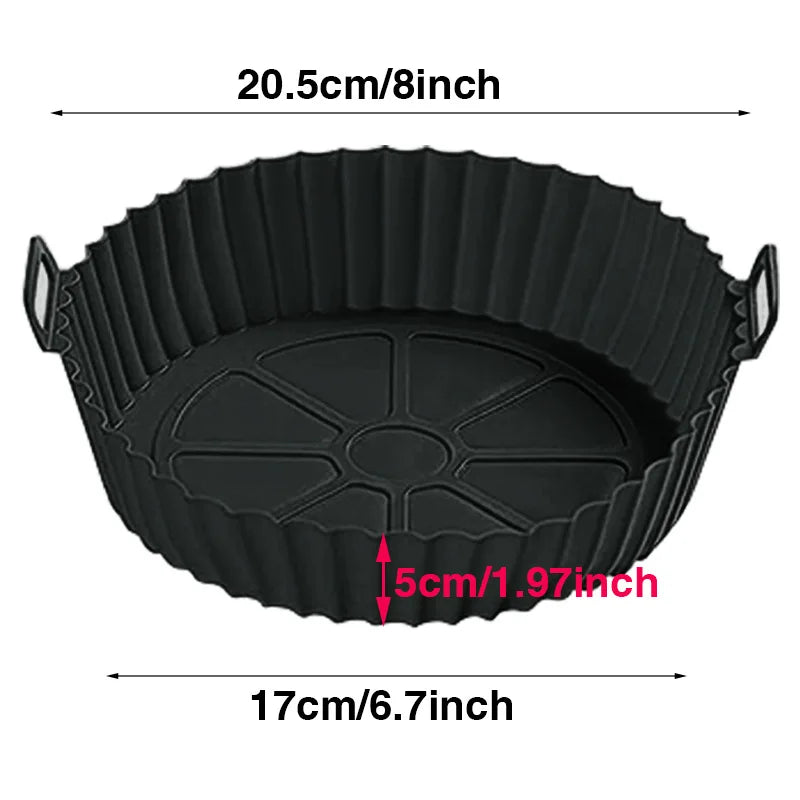 Air Fryer Silicone Liners Air Fryer Silicone Pot Reusable Silicone Air Fryer Liners Food Safe Non Stick Air Fryer Basket Accesso